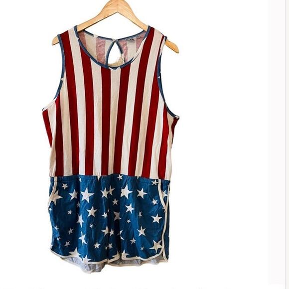 Junk Food July 4 USA Stars And Stripes Romper Size XXL - Picture 8 of 8